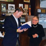 Eleanor Carpenter receives a commendation from Supervisor Mark Farrell on behalf of the Board of Supervisors photo: Leslie Drapkin