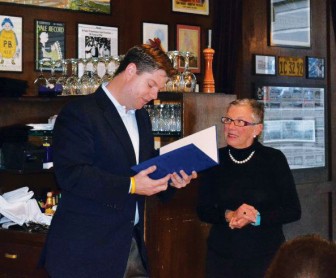 Eleanor Carpenter receives a commendation from Supervisor Mark Farrell on behalf of the Board of Supervisors photo: Leslie Drapkin