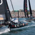 Oracle Teams Spithill (No. 4) and Couts (5) in the final race of the 2011-2012 ACWS  (photo: Gilles Martin-Raget)