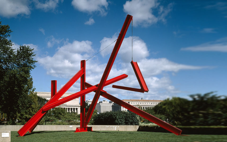 Mark di Suvero, Are Years What? (for Marianne Moore), 1967; painted steel; 480 x 480 x 360 in.; photo: Lee Stalsworth; © Mark di Suvero