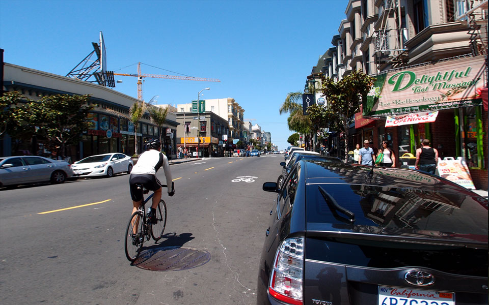 Biker safety is one of the driving reasons for the Polk Street changes (Photo: earl adkins)