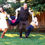 The Dunn family trying to capture the perfect family photo