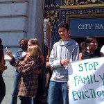 A recent rally at City Hall opposing the surge in evictions Photo: steven rhodes / flickr