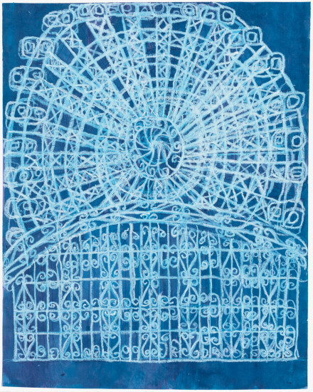 Camille Holvoet's Seattle Ferris Wheel With Iron Gates, 2016. All Artworks © Creativity Explored, LLC . All Rights Reserved.