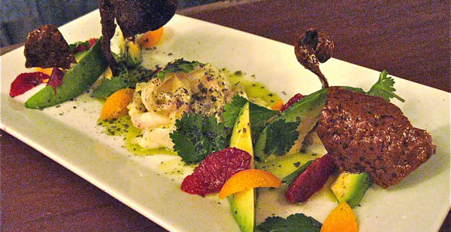 Lokal's halibut ceviche and mole