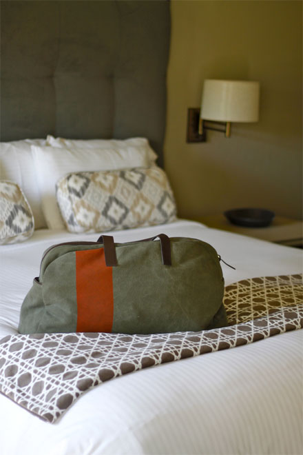 Checking in to sleek Wydown Hotel (photo: Garrick Ramirez)
