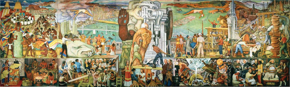 Pan American Unity, on display in the Diego Rivera Theater at San Francisco Community College, photo: Geigenot / flickr
