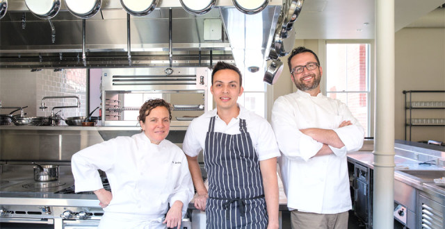 Chef Traci Des Jardins, executive chef Reylon Agustin, and culinary director Robbie Lewis.