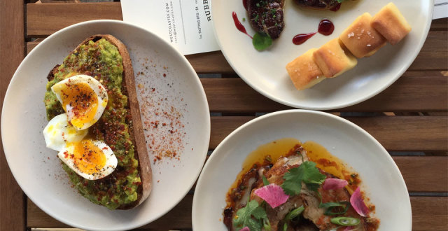 West Coast Wine & Cheese features a varied and constantly evolving menu, currently featuring Roasted Pork Belly with Red Curry and Lime and Seared Foie Gras with PX Sherry, Black Cherry Conserva, Parker House Rolls. photos: courtesy West coast wine & cheese