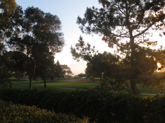 Dusk at Torrey Pines Golf Course as seen from the Hilton (Bo Links)