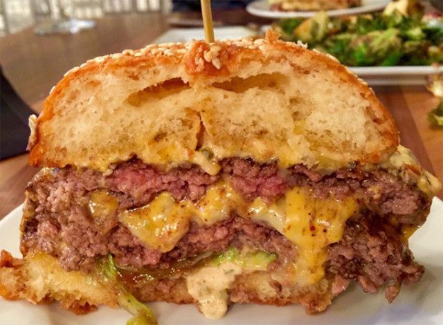 The Yard “Double Smash” 3/4-pound burger with bone marrow aioli. photo: susan dyer reynolds