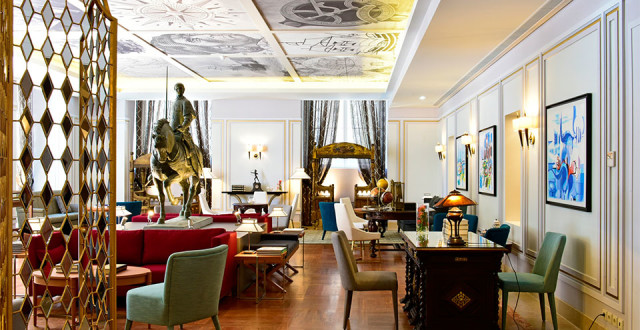 The stunning lobby at the Pousada de Lisboa. (Photo: Small Luxury Hotels of the World)