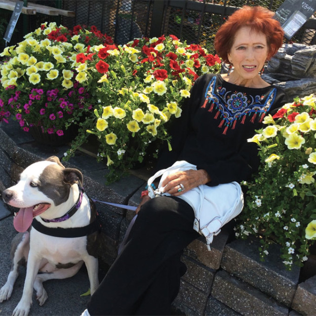Kickie, at age 85, with Skylar