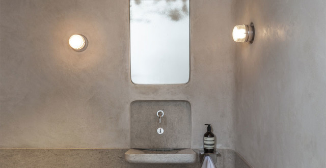 Stephen Stout and David Bjørngaard’s powder room with Kohler faucet. Photo: courtesy of David Bjørngaard