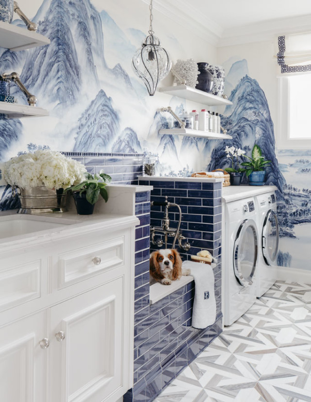 Dina Bandman’s laundry room with Kohler faucet/hand shower. Photo: Christopher Stark Photography