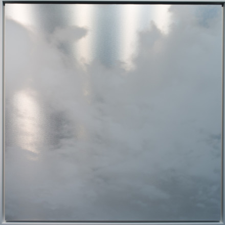 Miya Ando, November Kumo (Cloud) 1, 2017, Ink on Aluminum Composite, 49.5 x 49.5 x 2 Inches Framed