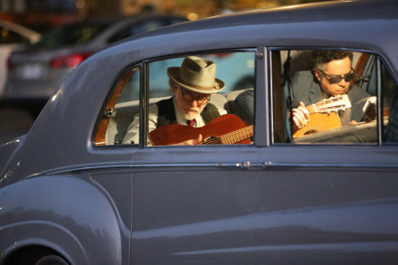 Mike Coykendall and M. Ward in The King. Photo: David Kuhn / Courtesy Oscilloscope Laboratories