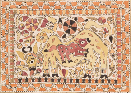 A pregnant cow, 1981, by Shanti Devi. © Shanti Devi. Photograph © Asian Art Museum