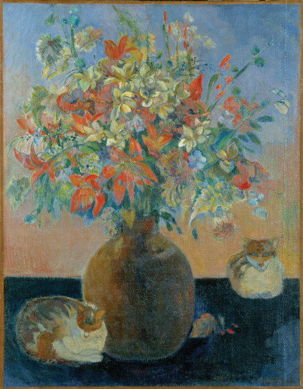 Paul Gauguin’s Flowers and Cats, 1899. Photograph by Ole Haupt, © Ny Carlsberg Glyptotek, Copenhagen, image courtesy of the Fine Arts Museums of San Francisco