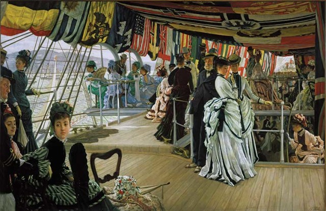 James Tissot’s The Ball on Shipboard, ca. 1874, Oil on canvas. mages courtesy: Legion of Honor, Musee d’Orsay