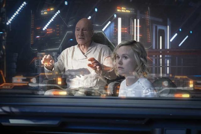 Sir Patrick Stewart and Alison Pill in Star Trek: Picard. Photo: Trae Patton/ CBS Interactive Inc.