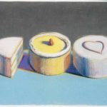 Detail of Wayne Thiebaud's Two and One-Half Cakes, 1972. IMage: courtesy of the Wayne Thiebaud Foundation