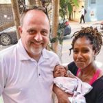 David DeYoe with Emma and baby Angelika in the Tenderloin. Photo: ourtesy DeYoe family