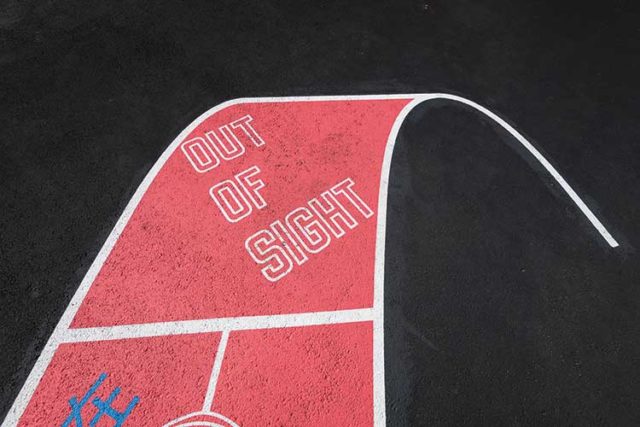 Lawrence Weiner's "Out of Sight" at Fort Mason Center. Photo: Charles Villyard, Courtesy Fort Mason Center for Arts & Culture
