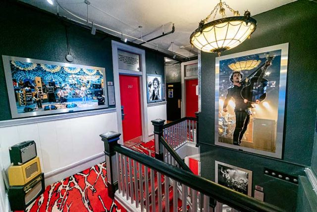 Inside the San Francisco Music Hall of Fame. Photo: San Francisco Music Hall of Fame; Left framed Image: Ed Perlstein; Right framed image: Jeff Kravitz