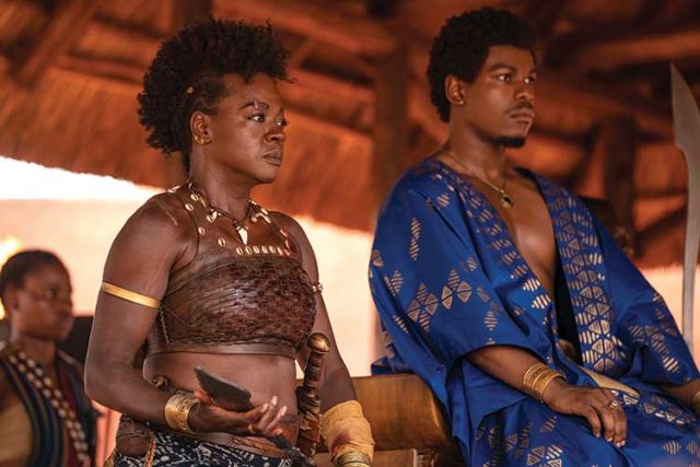 Viola Davis and John Boyega star in The Woman King. Photo: Ilze Kitshoff; Sony Picture  Entertainment