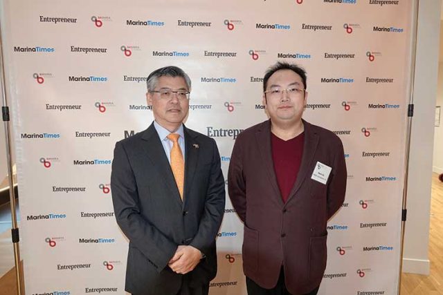 Jay Xu, the Barbara Bass Bakar director and CEO of the Asian Art Museum; and Kevin Xu, co-chair of BAC China Initiative Committee.