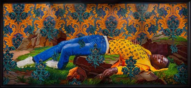 Kehinde Wiley's Femme Piquée par un Serpent (Mamadou Gueye). Photo: Ugo Carmeni / COURTESY Kehinde Wiley and FAMSF