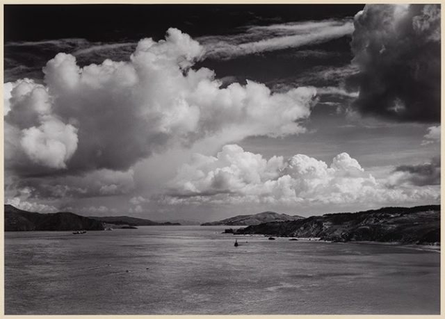 Ansel Adams, The Golden Gate Before the Bridge, 1932. Photograph, gelatin silver print. The Lane Collection, SC69746 © The Ansel Adams Publishing Rights Trust. Courtesy Museum of Fine Arts, Boston.