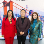 Mayor London Breed, Kevin Xu (CEO MEBO), Maryam Muduroglu, Chief of Protocol at the APEC kickoff meeting at the Asian Art Museum on Sept. 21. (Photo courtesy APEC 2023)